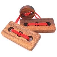 Rombol Befrei den Ring, EIN Seilpuzzle, Holzspiel, Denkspiel, Knobelspiel,