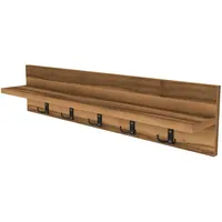 [en.casa] Wandgarderobe Hammarö 80x13x18cm Walnuss