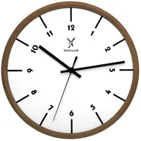 Holzwerk Germany Holzwerk Wanduhr 32,0 cm NÜRNBERG braun/weiß