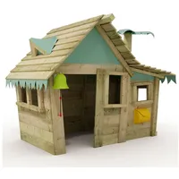 Wickey Spielhaus Casita mit Holzdach und Fenster - pastellblau