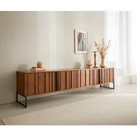 DeLife Lowboard Sivela 200 cm Mango Braun Metall Schwarz