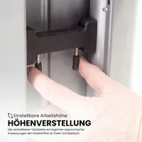 Bümö Schreibtisch Graphit, Weiß, Nachbildung, Rechteckig, 120x74x80 cm, FSC