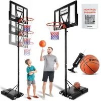Tectake tectake® Basketballkorb Outdoor, verstellbare Korbhöhe 230 - 305