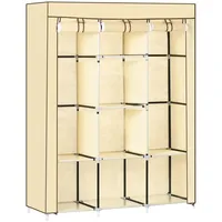 Homcom Stoffschrank, Kleiderschrank mit Kleiderstangen, 8 Ebenen, Faltschrank, Faltbare