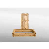 Promadino Holzsandkasten Tessa 120 mit Vollabdeckung braun