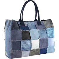 COLLEZIONE ALESSANDRO Schultertasche Patchwork aus Leder und Jeansstoff von