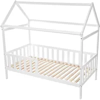 Baby-Delux Juniorbett Hausbett Gitterbett 160x80 weiß - Weiß