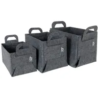 Bo-Camp Camping Filzkorb 3er Set Barnsburry Faltkorb Organizer Aufbewahrungsbox