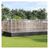 VidaXL Voliere mit Erweiterung Silbern 932x307x212 cm Stahl
