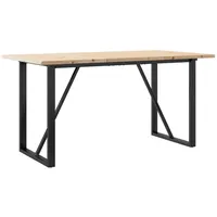 VidaXL Esstisch O-Gestell 140x80x75,5 cm Massivholz Kiefer & Gusseisen