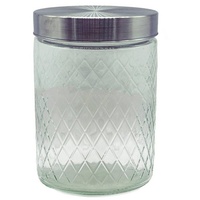 Neuetischkultur Vorratsglas mit Edelstahldeckel Rauten-Prägung neuetischkultur - Transparent