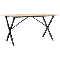 VidaXL Esstisch X-Gestell 160x80x75 cm Massivholz Kiefer und Gusseisen