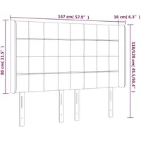 VidaXL LED Kopfteil Taupe 147x16x118/128 cm Stoff - Taupe
