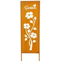 Levandeo Gartenaufsteller Garten H83cm Metall Rost Gartenstecker Stele Garten-Deko