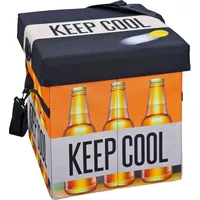 VCM ebuy24 Aufbewahrungsbox Kühltasche, Hocker, mit Deckel, schwarz, weiss,