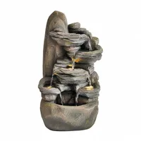 Granimex - Yi Polyresin Wasserspiel mit Pumpe LED-Beleuchtung Zierbrunnen