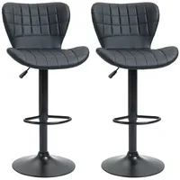 Homcom Barhocker 2er-Set Barstuhl Tresenhocker Bistrohocker Küchenhocker Drehstuhl mit
