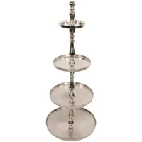 Lesli Living Etagere Brush Aluminium Silber 4Etagen Servierständer Etagerie