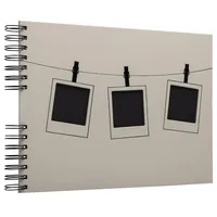 Exacompta Fotoalbum - Spiralbindung, 50 schwarze Seiten Polaroid beige