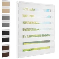 Foxx Doppelrollo Klemmfix ohne Bohren Weiß 65x220 cm [Stoffbreite