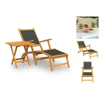 VidaXL Garten-Liegestuhl mit Tisch Massivholz Akazie und Textilene
