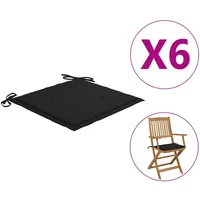 VidaXL Gartenstuhl-Kissen 6 Stk. Schwarz 40x40x3 cm Oxford-Gewebe