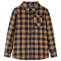 VidaXL Kinderhemd Karomuster Cognac und Blau 116