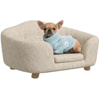 PawHut Haustiersofa Hundematte Katzen Sofa mit Kissen Rückentasche Plüsch