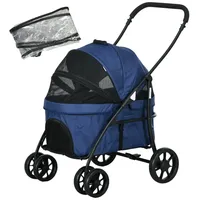 PawHut 2 in 1 Hundebuggy mit Regenschutz grau 81L