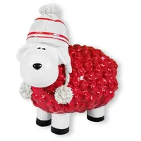 Colourliving Schaf Figur Buntes Deko Schaf mit Mütze Gartenfigur