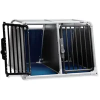 4pets Hundetransportbox ECO 22 L Schwarz/Blau/Silber