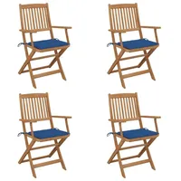 VidaXL Klappbare Gartenstühle 4 Stk. mit Kissen Massivholz Akazie