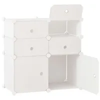 Homcom Schuhschrank, Regal mit Aufbewahrungsboxen, Kleiderschrank, Weiß,