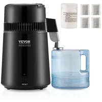 Vevor Wasser Destilliergerät Distiller Edelstahl Wasserdestilliere 4L Schwarz