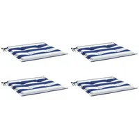 VidaXL Gartenstuhl-Kissen 4 Stk. Blau & Weiß Gestreift 40x40x4cm