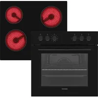 Telefunken ECH65A-B2 Einbauherd-Set | Elektro-Herd-Kochfeld-Kombi | Backofen mit Grill