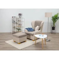 Home Affaire »Oliver«, Ohrensess,mit Hocker,Zierkissen,Klassische Form beige