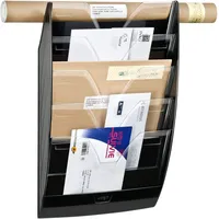 CEP Wandprospekthalter 5 Fächer schwarz/glasklar