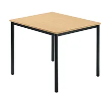 Hammerbacher Besprechungstisch 800x800mm Buche Fuß Rundrohr schwarz