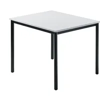 Hammerbacher Besprechungstisch 800x800mm Grau Fuß Vierkantrohr schwarz