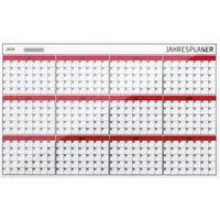 Bi-Office Glas Jahresplaner mit 12 Monaten, 78x48cm