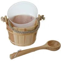Mendler Saunakübel mit Einsatz HWC-B26, Saunazubehör Saunaeimer Saunakelle Aufguss,