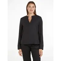 Tommy Hilfiger Klassische Bluse VISCOSE REGULAR V-NECK LS BLOUSE
