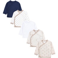 TupTam Baby Jungen Langarm Wickelshirt Baumwolle 5er Set, Farbe: