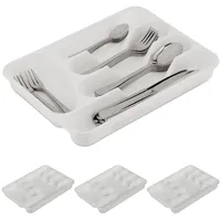 Relaxdays Besteckkasten für Schubladen, 4er Set, HxBxT: 4 x