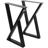ML-Design 2 Stück Tischbeine 40xH71cm, Tischkufen X-Form, aus Stahl