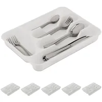 Relaxdays Besteckkasten für Schubladen, 6er Set, HxBxT: 4 x