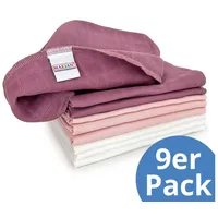 Makian Mullwindeln 9er Pack, 40x40 cm - Orchidee /