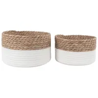 VCM ebuy24 Korb Tanta Weiß 25 x 25 cm