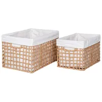 VCM ebuy24 Korb Bustelo 2er Set Natur 25 x